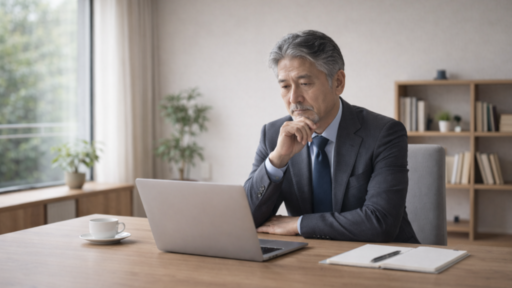 ChatGPT Image 落ち着いたオフィスでのビジネスマン