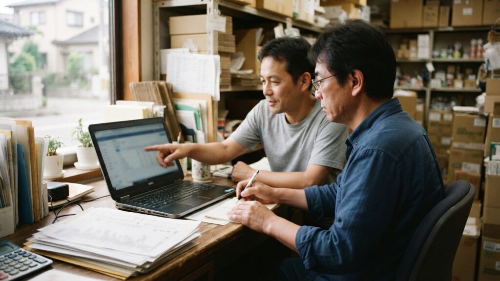 小さな家族経営の事業所で行うデジタル支援の様子